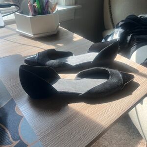 Stuart Whitman Black D’orsay Flat Pointed Toe
